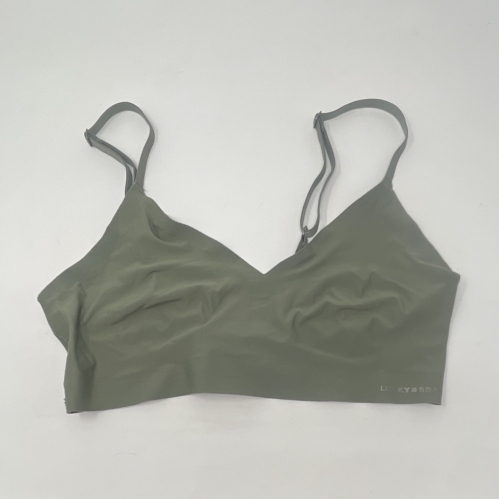 Lucky Brand Green T shirt Bra Size M Women's Bralette Hook and Eye Closure
